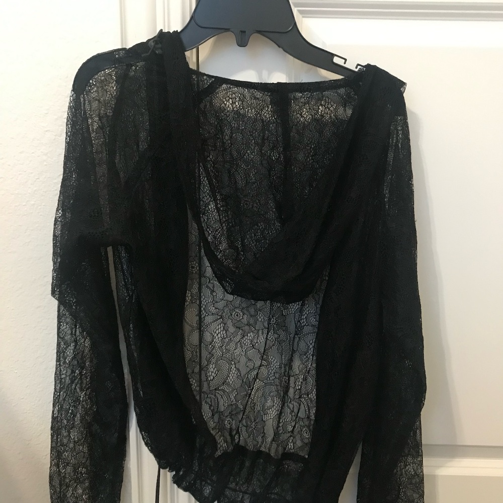 Black see-through coverup jacket